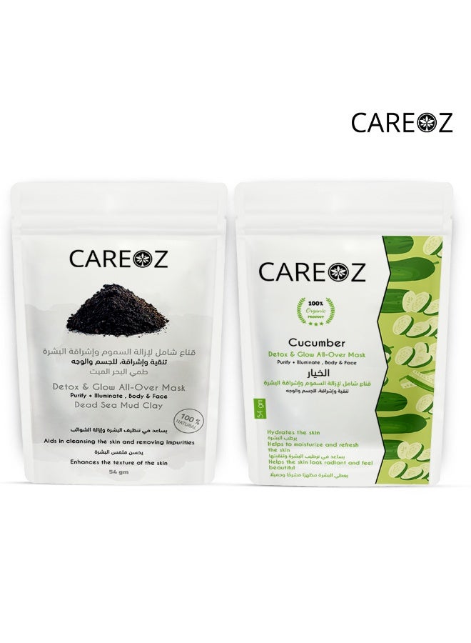 CAREOZ Dead Sea Mud + Cucumber Detox & Glow All-Over Mask Duo - Image 1